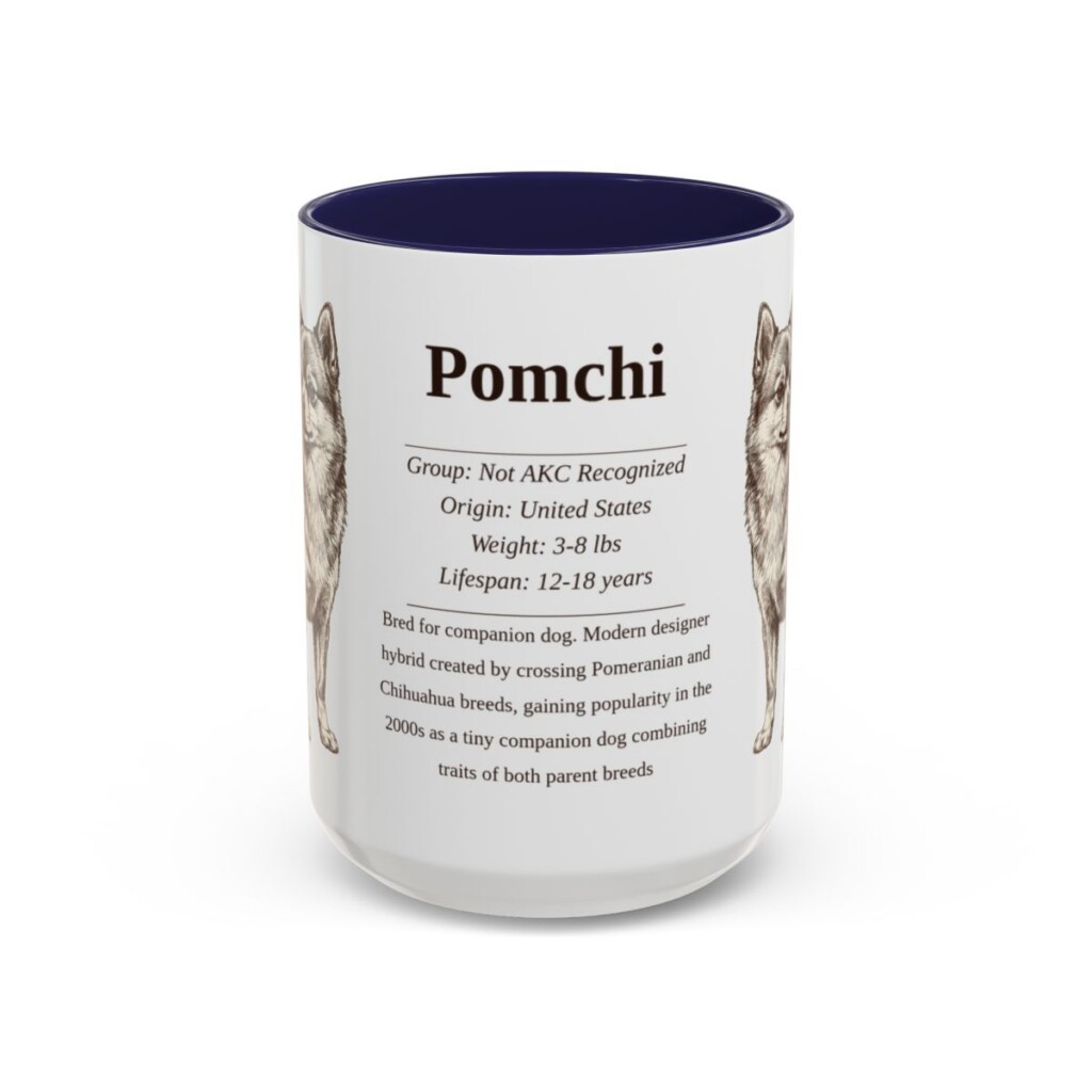 15oz Pomchi Mug, Navy, front view