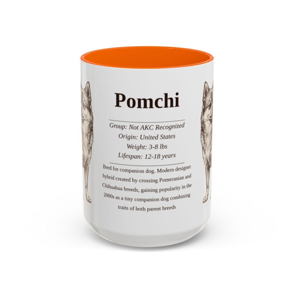 15oz Pomchi Mug, Orange, front view