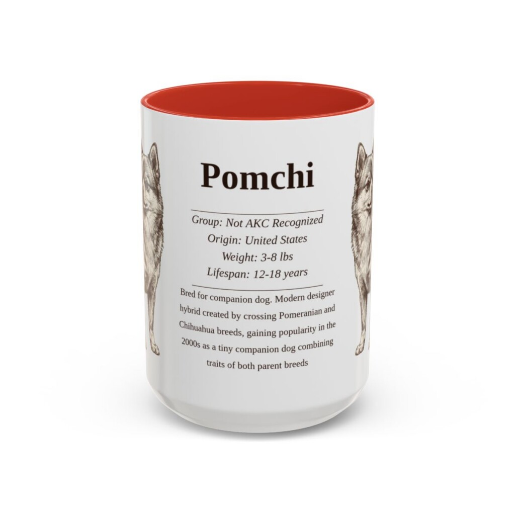 15oz Pomchi Mug, Red, front view