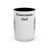 15oz Pomeranian Dog Dad Mug, Black, front view