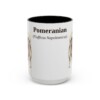 15oz Pomeranian Latin Mug, Black, front view