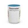 15oz Pomeranian Latin Mug, Light Blue, front view