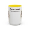 15oz Pomeranian Latin Mug, Yellow, front view
