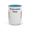 15oz Pomeranian Dog Mom Mug, Light Blue, front view