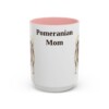 15oz Pomeranian Dog Mom Mug, Pink, front view