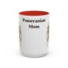 15oz Pomeranian Dog Mom Mug, Red, front view