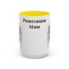 15oz Pomeranian Dog Mom Mug, Yellow, front view