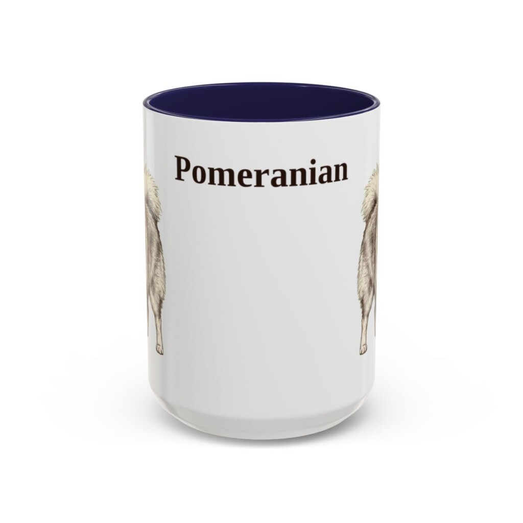 15oz Pomeranian Mug, Navy, front view