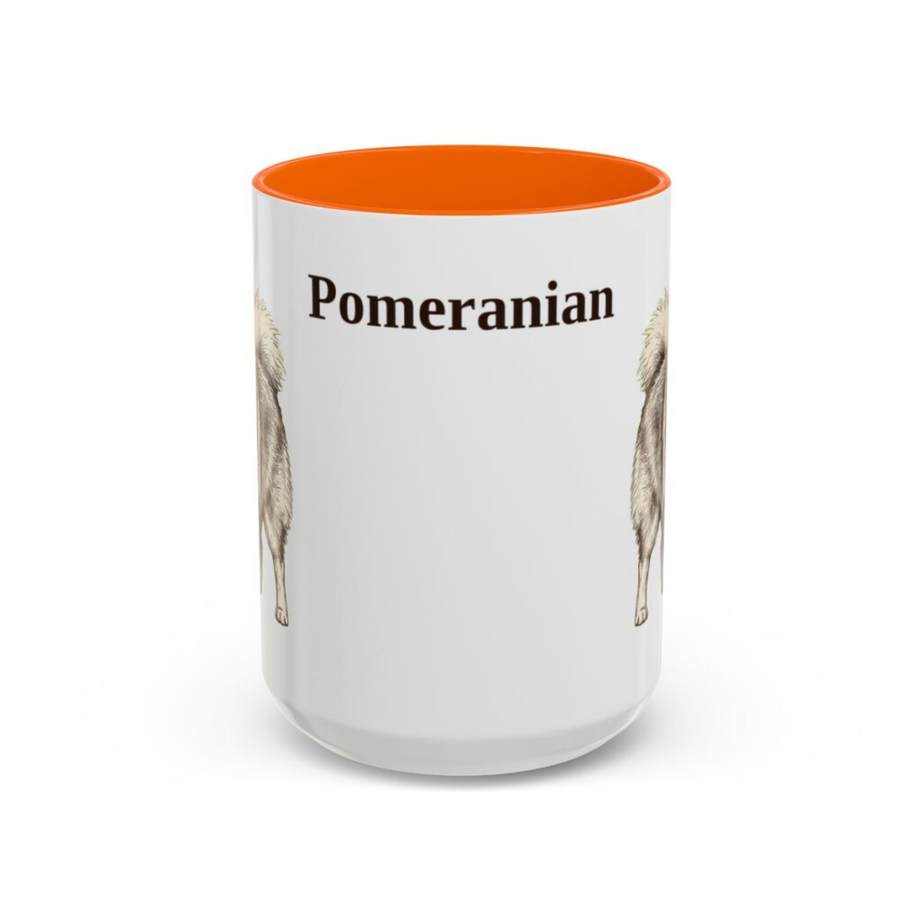 15oz Pomeranian Mug, Orange, front view