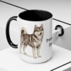 15oz Pomsky Dog Dad Mug, Black, lifestyle photo