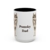 15oz Pomsky Dog Dad Mug, Black, front view