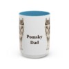 15oz Pomsky Dog Dad Mug, Light Blue, front view