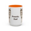 15oz Pomsky Dog Dad Mug, Orange, front view