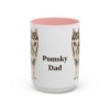 15oz Pomsky Dog Dad Mug, Pink, front view