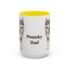 15oz Pomsky Dog Dad Mug, Yellow, front view
