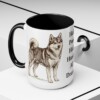 15oz Funny Pomsky Mug, Black, lifestyle photo