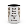 15oz Funny Pomsky Mug, Black, front view
