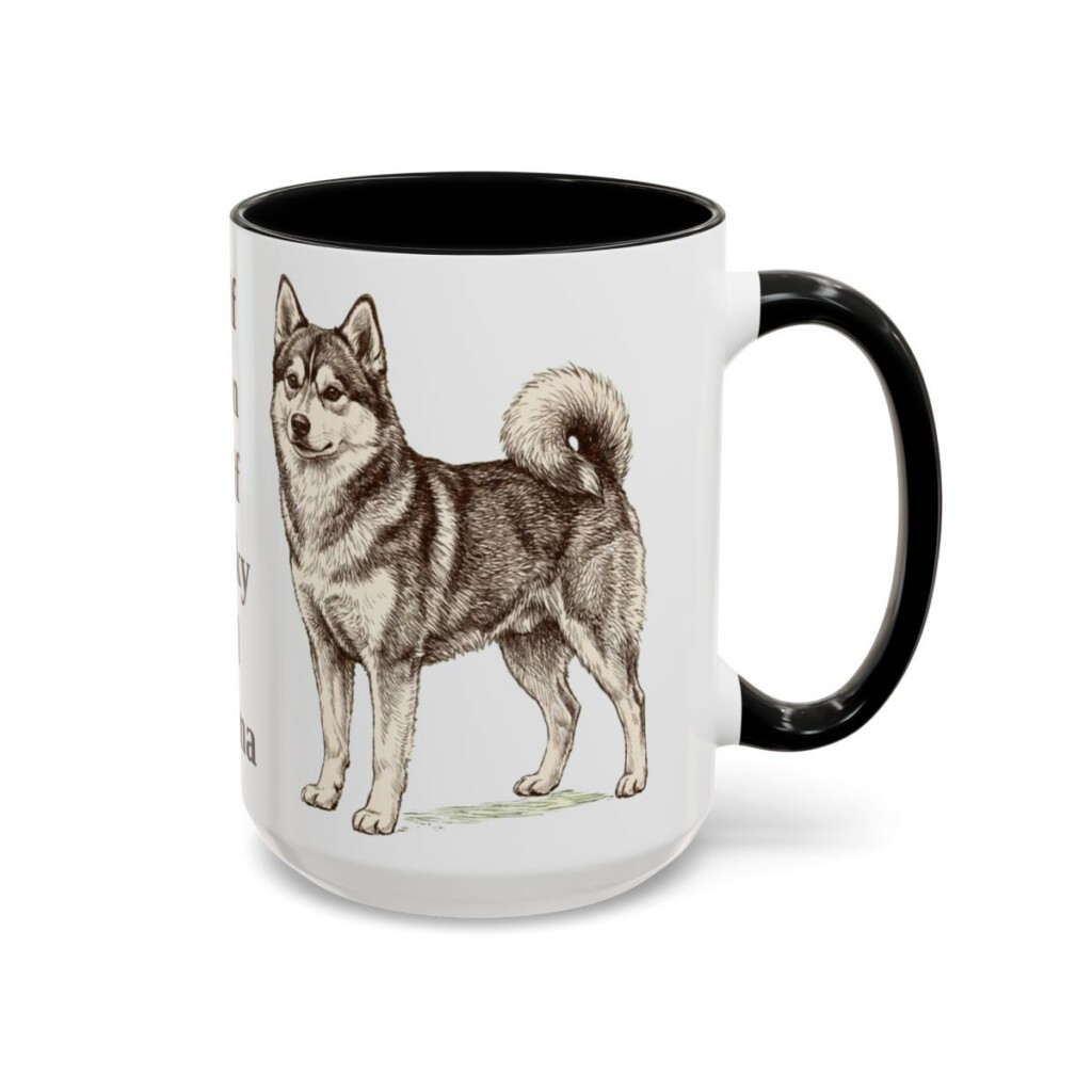 15oz Funny Pomsky Mug, Black, right side view