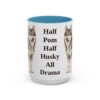 15oz Funny Pomsky Mug, Light Blue, front view