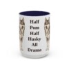 15oz Funny Pomsky Mug, Navy, front view