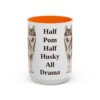 15oz Funny Pomsky Mug, Orange, front view