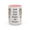 15oz Funny Pomsky Mug, Pink, front view