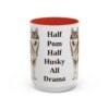 15oz Funny Pomsky Mug, Red, front view
