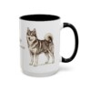 15oz Pomsky Latin Mug, Black, right side view