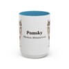 15oz Pomsky Latin Mug, Light Blue, front view