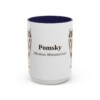 15oz Pomsky Latin Mug, Navy, front view