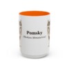 15oz Pomsky Latin Mug, Orange, front view