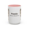 15oz Pomsky Latin Mug, Pink, front view