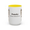 15oz Pomsky Latin Mug, Yellow, front view