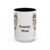 15oz Pomsky Dog Mom Mug, Black, front view