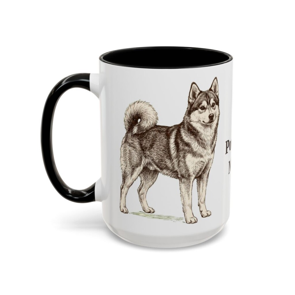 15oz Pomsky Dog Mom Mug, Black, left side view