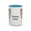 15oz Pomsky Dog Mom Mug, Light Blue, front view