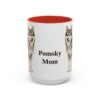 15oz Pomsky Dog Mom Mug, Red, front view