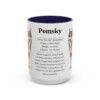 15oz Pomsky Mug, Navy, front view