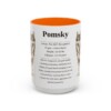 15oz Pomsky Mug, Orange, front view