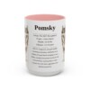 15oz Pomsky Mug, Pink, front view