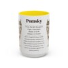 15oz Pomsky Mug, Yellow, front view
