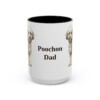 15oz Poochon Dog Dad Mug, Black, front view