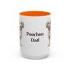 15oz Poochon Dog Dad Mug, Orange, front view