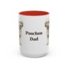 15oz Poochon Dog Dad Mug, Red, front view