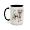 15oz Funny Poochon Mug, Black, left side view