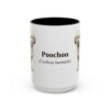 15oz Poochon Latin Mug, Black, front view