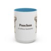 15oz Poochon Latin Mug, Light Blue, front view