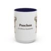 15oz Poochon Latin Mug, Navy, front view