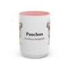 15oz Poochon Latin Mug, Pink, front view