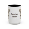 15oz Poochon Dog Mom Mug, Black, front view